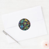 Sticker Rond Étoiles et étoiles (Enveloppe)