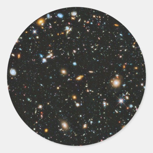 Sticker Rond Étoiles et galaxies profondes (Devant)
