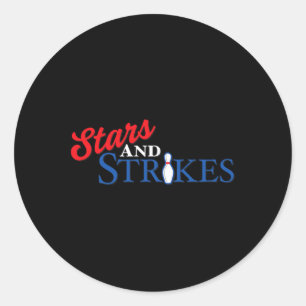 Sticker Rond Étoiles Et Grèves Bob Bowling Team Couleur América