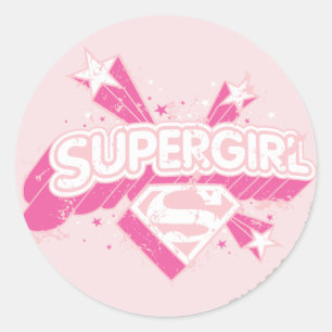 Sticker Rond Étoiles et logo de Supergirl