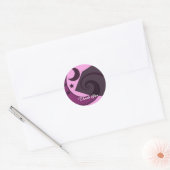 Sticker Rond Étoiles et Lune Fantaisistes Merci (Enveloppe)
