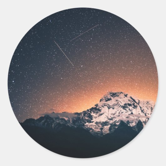Sticker Rond Etoiles et montagnes (Devant)