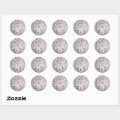 Sticker Rond Étoiles et rayures Angel (Feuille)