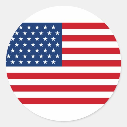 Sticker Rond Étoiles et rayures USA (Devant)