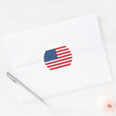 Sticker Rond Étoiles et rayures USA (Enveloppe)