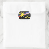 Sticker Rond Étoiles et soleil (Sac)