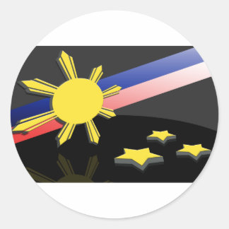 Sticker Rond Étoiles et soleil