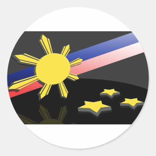 Sticker Rond Étoiles et soleil (Devant)