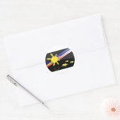 Sticker Rond Étoiles et soleil (Enveloppe)