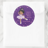 Sticker Rond Étoiles multiculturelles & Lune Ballerina (Sac)