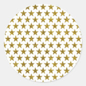 Sticker Rond Étoiles pailletées or (Devant)