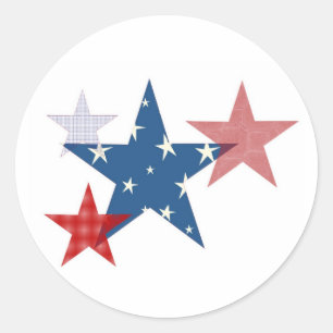 Sticker Rond Étoiles patriotiques