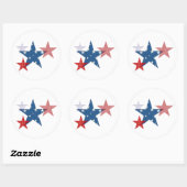 Sticker Rond Étoiles patriotiques (Feuille)