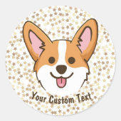 Sticker Rond Étoiles personnalisées de Chien Chien Chien Chien  (Devant)