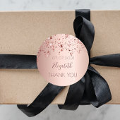 Sticker Rond Étoiles rose gold joyanniversaire Merci