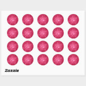 Sticker Rond Étoiles roses chaudes (Feuille)