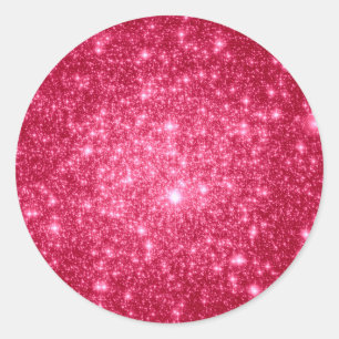 Sticker Rond Étoiles roses chaudes