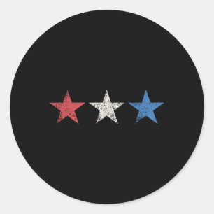 Sticker Rond Étoiles Rouges Blanches Bleues Du 4 Juillet Mignon