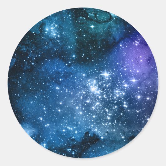 Sticker Rond Étoiles scintillantes dans le ciel nocturne, logo (Devant)