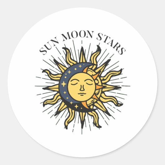 Sticker Rond Étoiles Sun Moon (Devant)