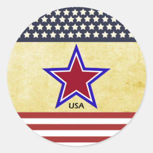 Sticker Rond Étoiles sur drapeau