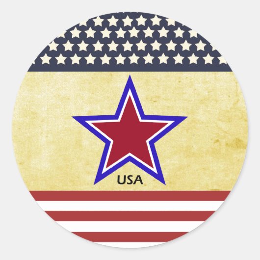Sticker Rond Étoiles sur drapeau (Devant)