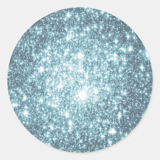 Sticker Rond Étoiles turquoises (Devant)