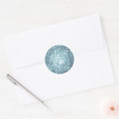 Sticker Rond Étoiles turquoises (Enveloppe)