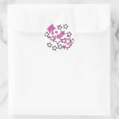 Sticker Rond étoiles violettes noires (Sac)