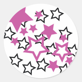 Sticker Rond étoiles violettes noires