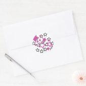 Sticker Rond étoiles violettes noires (Enveloppe)