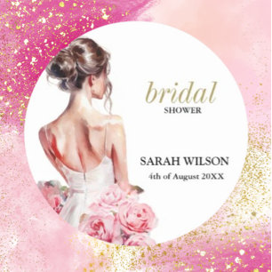 Sticker Rond Étonnante Fête des mariées Mariage sur un budget