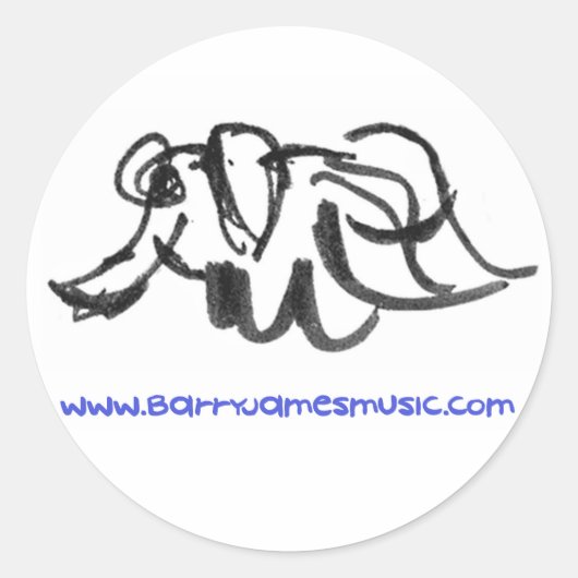 Sticker Rond Étrange sciage - Eléphant de la calque (Devant)