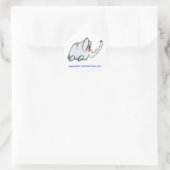 Sticker Rond Étrange sciage - éléphant sur roues! (Sac)