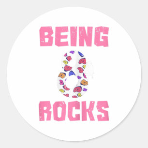 Sticker Rond Être 8 Rocks Anniversaire Escalade fille