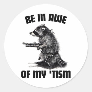 Sticker Rond Être À L'Abri De Mon Sentiment Rétro Autisme Racon