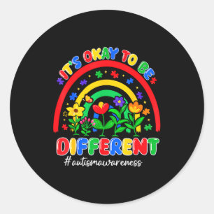 Sticker Rond Être différent puzzle sensibilisation à l'autisme