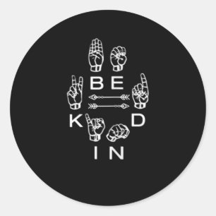 Sticker Rond Être gentil Main Signale Enseignant Graphique Sour