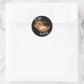 Sticker Rond Être Gentil Otters Funny Otter Pun Dark BG (Sac)