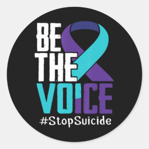 Sticker Rond Être la voix Arrêter le suicide Sensibilisation Sa
