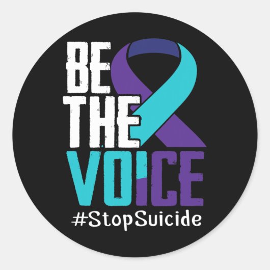 Sticker Rond Être la voix Arrêter le suicide Sensibilisation Sa (Devant)