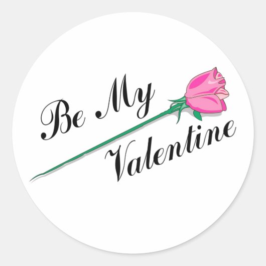 Sticker Rond être ma valentine (Devant)