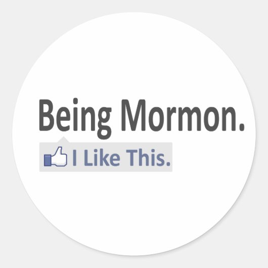 Sticker Rond Être Mormon... J'Aime Ça (Devant)