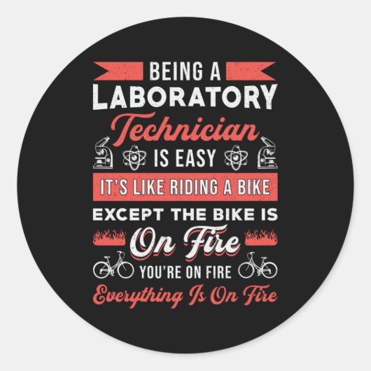 Sticker Rond Être Technicien De Laboratoire Science Lab Tech (Devant)