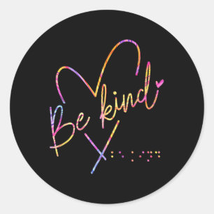 Sticker Rond Être un peu aveugle Sensibilisation Braille