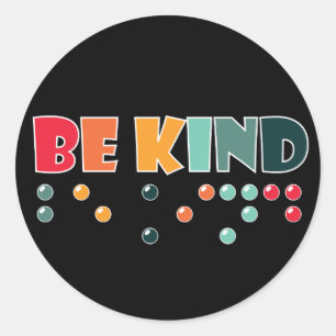 Sticker Rond Être un peu littéraire en braille Sensibilisation 