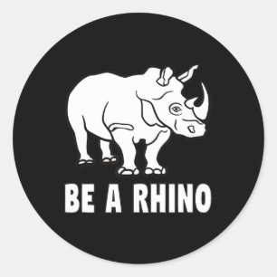 Sticker Rond Être un succès Rhino Rhinoceros Zchieve