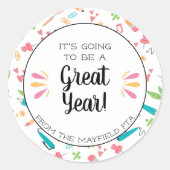 Sticker Rond Être une grande année Retour à l'école (Devant)