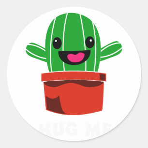 Sticker Rond Étreignez-moi - cactus