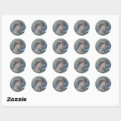 Sticker Rond Étude de Minerva (Feuille)